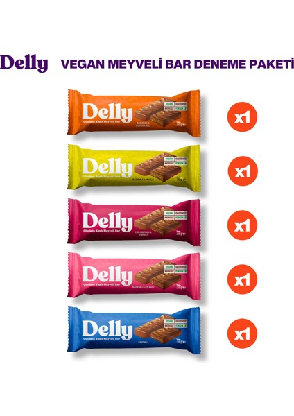 5 Adet Vegan Meyveli Bar Deneme Paketi