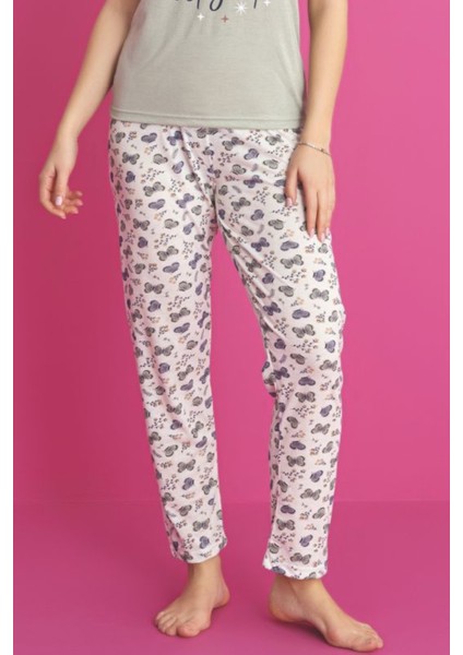 Dreamy Pamuklu Kelebek Desenli Kısa Kollu Pijama Takımı fırsatları