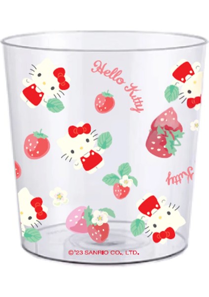 Sanrio Çiçek Desenli Şeffaf Çöp Kovası Hello Kitty