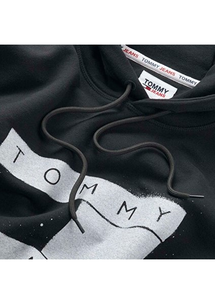 Tommy Jeans Erkek Reg Flag Spray Kapüşonlu Sweatshırt modelleri