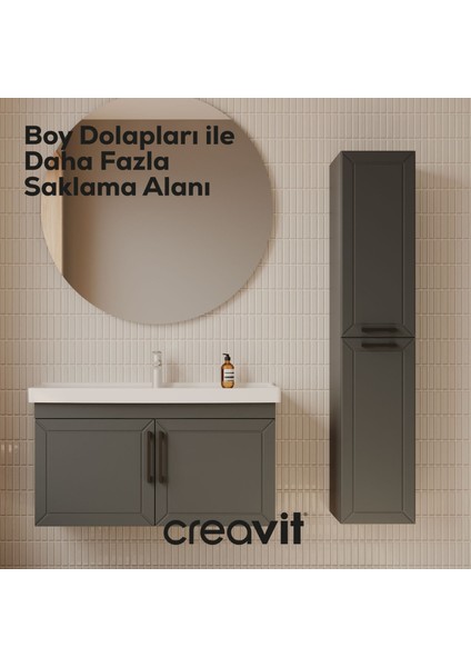 D20 30 cm Sağa Açılır Boy Dolabı Antrasit Lake