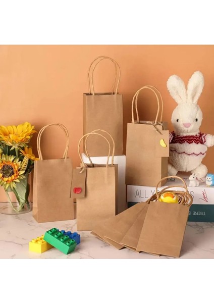12 Adet Kese Kağıdı Kulplu Parti Çantası,hediye Torbası, Doğum Günü, Düğün Bebek Partisi Vb 22 x 27 x 11 fiyatları