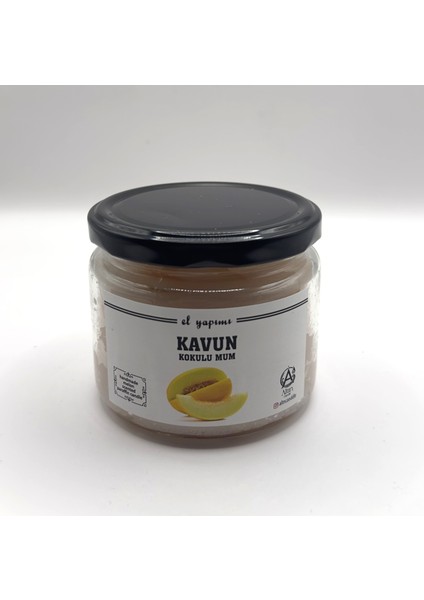 El Yapımı Kavun Kokulu Kavanoz Mum