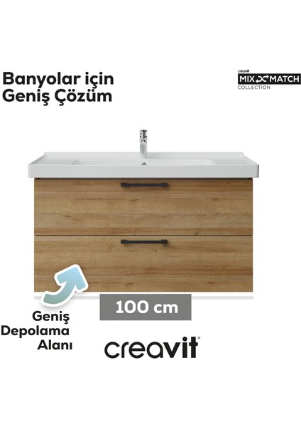 D20 100 cm Iki Çekmeceli Lavabo Dolabı Everest Melamin Kapak fiyatları