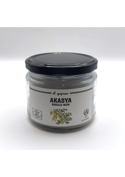 El Yapımı Akasya Kokulu Kavanoz Mum