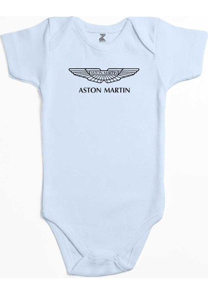 Aston Martin Logo Mavi Renk Bebek Body Zıbın