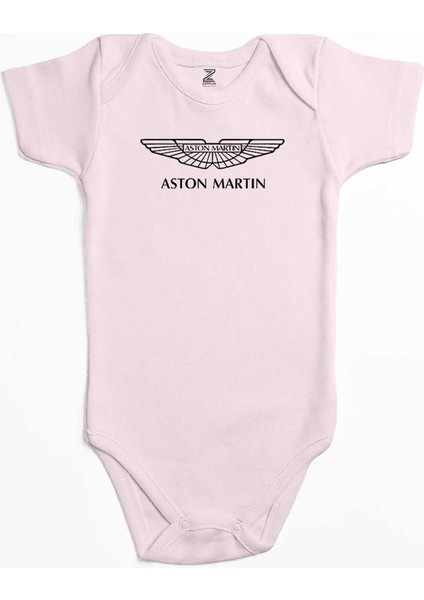 Aston Martin Logo Pembe Renk Bebek Body Zıbın