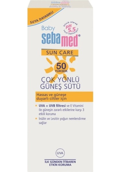 Baby SPF 50 UVA - UVB Filtresi ve E Vitamini Etkili Çok Yonlu Koruyucu Çocuk Güneş Sütü 100 ml