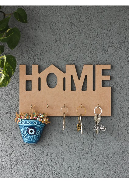 Ahşap, Ham Mdf, Boyanabilir Home Anahtarlık