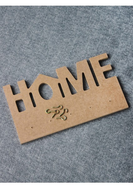 Ahşap, Ham Mdf, Boyanabilir Home Anahtarlık
