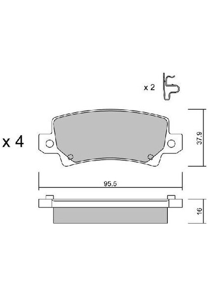 Aısın BPTO2001 Fren Balata Arka Corolla Uyumlu (E12) 02-