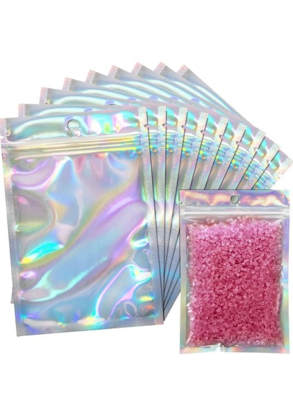 100 Adet Kilitli Gıda Saklama Şeffaf Pencereli Su Geçirmez Şekerleme Vb Gıda Ambalaj 20X30