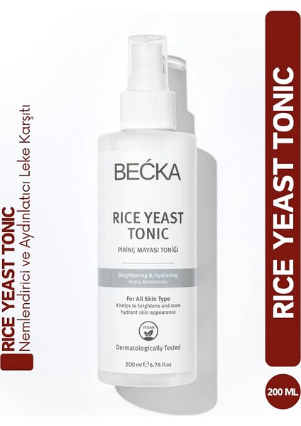 Rice Yeast Tonic, Beyazlatıcı, Aydınlatıcı ve Pirinç Mayası Tonik 200 ml