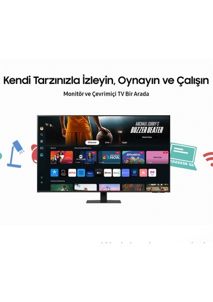 43” 109CM UHD Akıllı Smart Monitör TV 4K Ultra HD Görüntü Şık Ince Tasarım + Logitech Kablosuz Klavye
