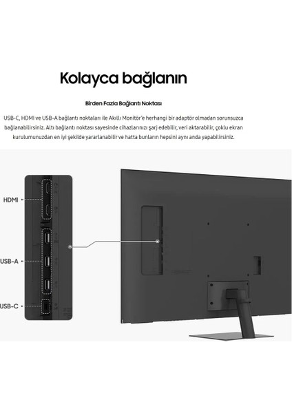 43” 109CM UHD Akıllı Smart Monitör TV 4K Ultra HD Görüntü Şık Ince Tasarım + Logitech Kablosuz Klavye