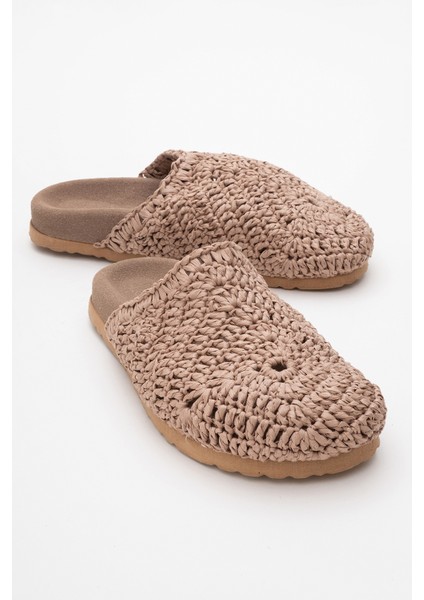 Loop Açık Kahve Örme Kadın Terlik