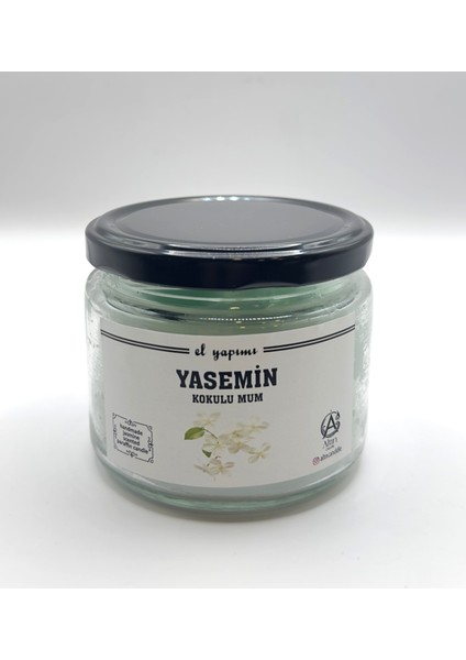 El Yapımı Yasemin Kokulu Kavanoz Mum