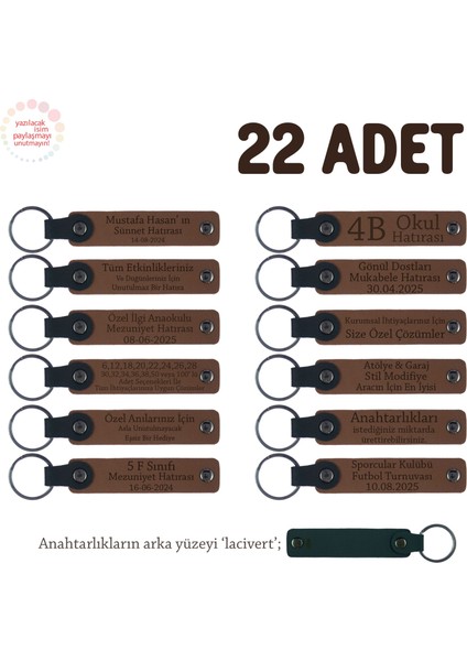 Açık Kahve & Lacivert, Tarih Bölümü Öğrencilerine Anlamlı Hatıra, 22'li Set, Isim Yazılı Anahtarlık