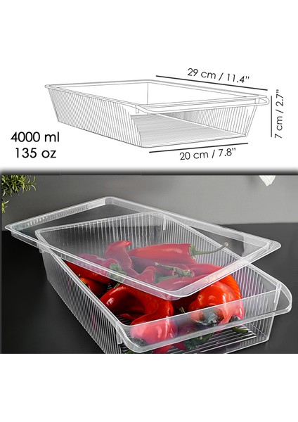 5 Adet Kapaklı Dolap Içi Buzdolabı Düzenleyici - Buzdolabı Organizer Meyve Sebze Saklama Kabı 4 Lt indirimleri