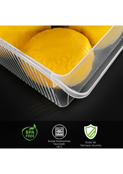 4 Adet Dolap Içi Buzdolabı Düzenleyici - Meyve Sebze Saklama Kabı Buzdolabı Organizer Sepet 6 Litre modelleri