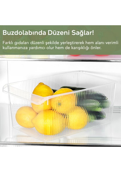 5 Adet Dolap Içi Buzdolabı Düzenleyici - Buzdolabı Meyve Sebze Saklama Kabı Organizer Sepet 8 Litre fırsatları