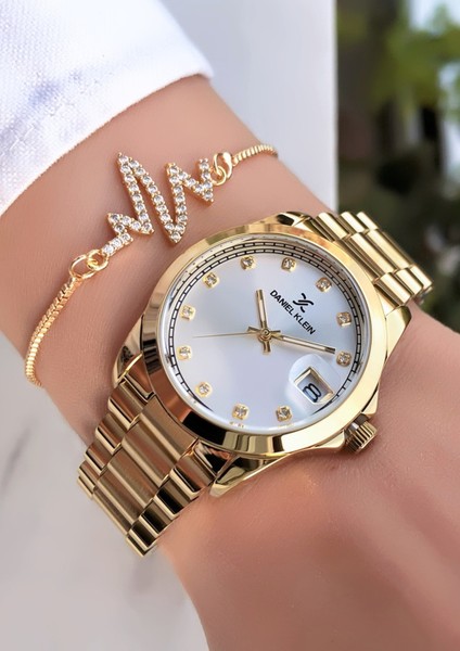 Takvimli Çelik Kadın Kol Saati 3 Atm Su Geçirmezlik Bileklik Hediyeli fiyatları