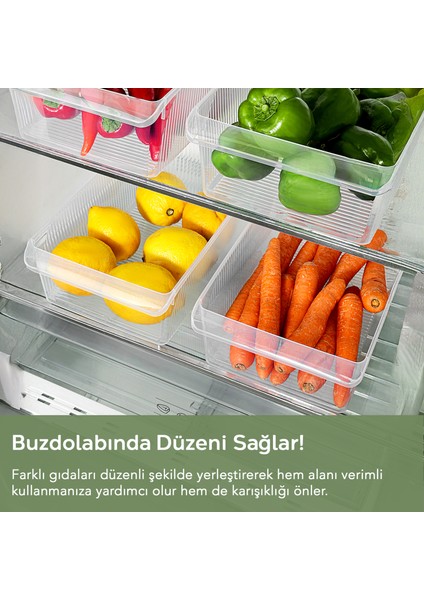 3 Adet Dolap Içi Buzdolabı Düzenleyici - Meyve Sebze Saklama Kabı Buzdolabı Organizer Sepet 6 Litre fırsatları