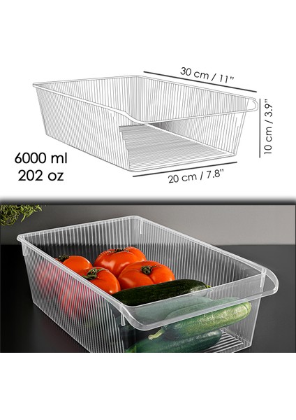 3 Adet Dolap Içi Buzdolabı Düzenleyici - Meyve Sebze Saklama Kabı Buzdolabı Organizer Sepet 6 Litre indirimleri