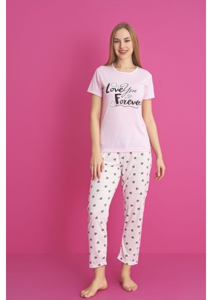 Dreamy Pamuklu Desenli Kısa Kollu Pijama Takımı