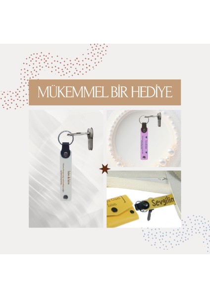 Gök Mavi & Sütlü Kahve, Müstakbel Damada Özel Kutlamalar İçin İsim Yazılan 18' li Hatıra Anahtarlık