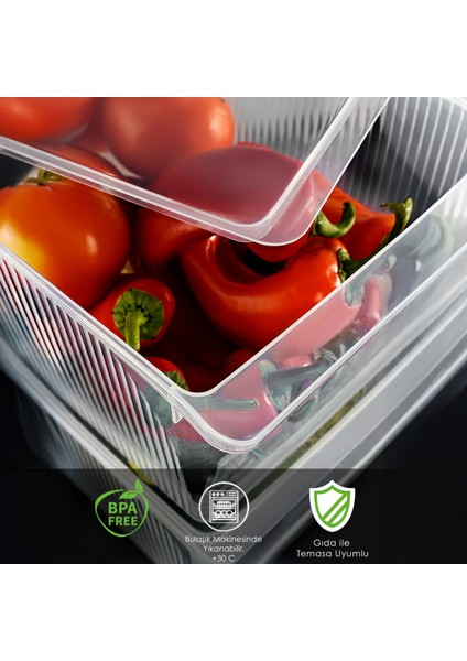 5 Adet Kapaklı Saklama Kabı - Organizer Düzenleyici Meyve Sebze Erzak Kabı Saklama Kutusu 8 Litre modelleri