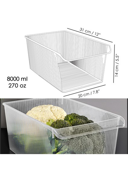 2 Adet Dolap Içi Buzdolabı Düzenleyici - Buzdolabı Meyve Sebze Saklama Kabı Organizer Sepet 8 Litre indirimleri