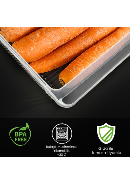 2 Adet Dolap Içi Buzdolabı Düzenleyici - Buzdolabı Organizer Sepet Meyve Sebze Saklama Kabı 4 Litre modelleri