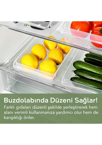 2 Adet Dolap Içi Buzdolabı Düzenleyici - Buzdolabı Organizer Sepet Meyve Sebze Saklama Kabı 4 Litre fırsatları