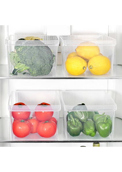 4 Adet Dolap Içi Buzdolabı Düzenleyici - Buzdolabı Meyve Sebze Saklama Kabı Organizer Sepet 8 Litre