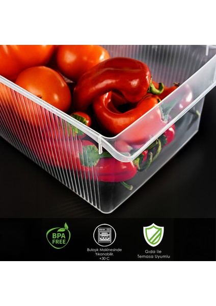 4 Adet Dolap Içi Buzdolabı Düzenleyici - Buzdolabı Meyve Sebze Saklama Kabı Organizer Sepet 8 Litre modelleri