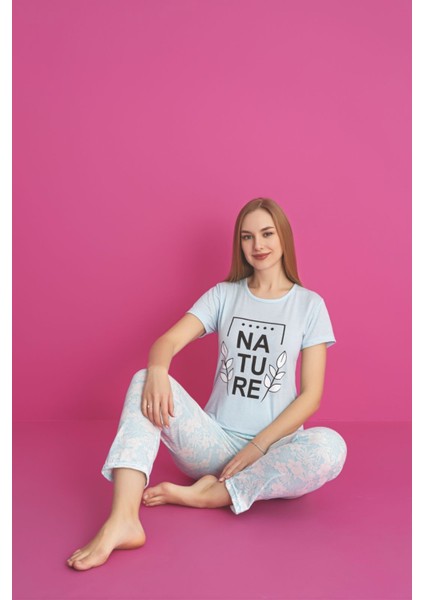 Dreamy Pamuklu Desenli Kısa Kollu Pijama Takımı fiyatları