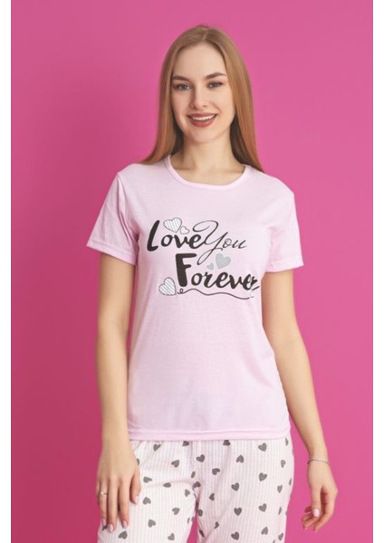 Dreamy Pamuklu Desenli Kısa Kollu Pijama Takımı modelleri