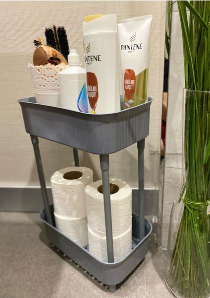 2 Katlı Plastik Organizer , Banyo Mutfak Dolap Içi Düzenleyici , GRİ fiyatları