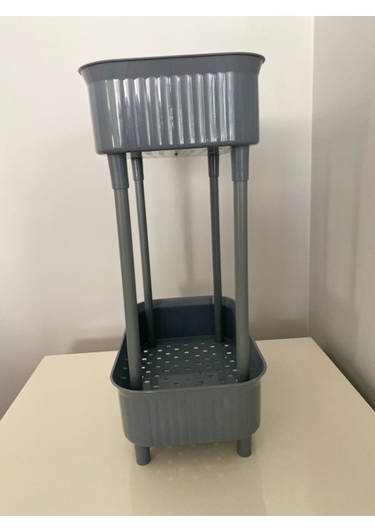 2 Katlı Plastik Organizer , Banyo Mutfak Dolap Içi Düzenleyici , GRİ fırsatları