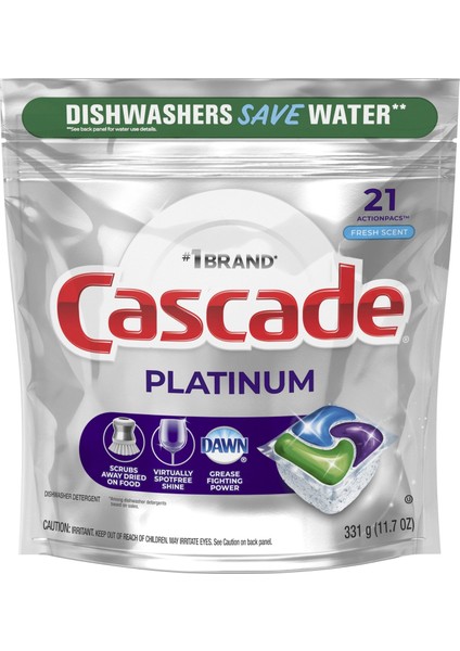 Cascade Platıum Oxı Fresh Scent Bulaşık Makinası Deterjanı 21 Tablet