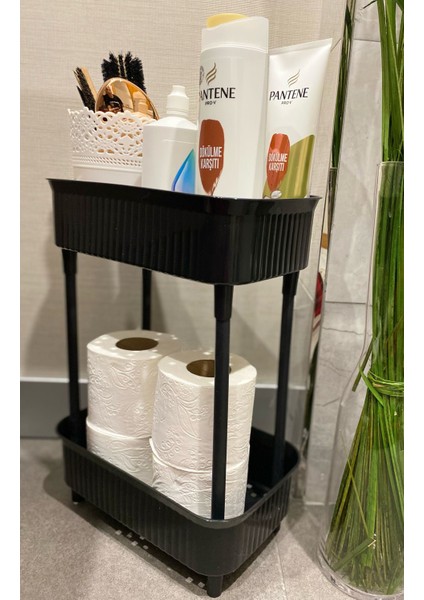 2 Katlı Plastik Organizer , Banyo Mutfak Dolap Içi Düzenleyici , SİYAH fiyatları