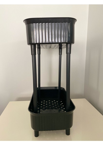 2 Katlı Plastik Organizer , Banyo Mutfak Dolap Içi Düzenleyici , SİYAH modelleri