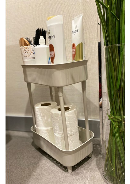 2 Katlı Plastik Organizer , Banyo Mutfak Dolap Içi Düzenleyici ,BEJ fiyatları
