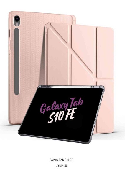 Galaxy Tab S10 Fe 10.9 Inç Uyumlu Kalem Bölmeli Katlanabilir Standlı Tri Folding Tablet Kılıfı