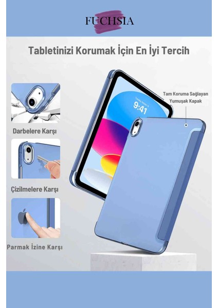 Galaxy Tab S10 Fe 10.9 Inç Uyumlu Kalem Bölmeli Katlanabilir Standlı Tri Folding Tablet Kılıfı fırsatları