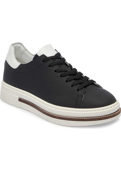 Siyah Hakiki Deri Erkek Sneaker - E24I1AY56707-A41