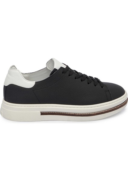 Siyah Hakiki Deri Erkek Sneaker - E24I1AY56707-A41