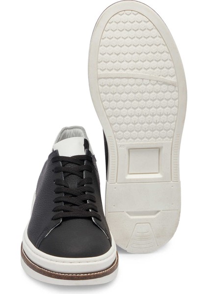 Siyah Hakiki Deri Erkek Sneaker - E24I1AY56707-A41