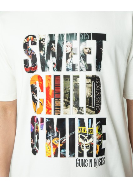 Oversıze Unisex Baskılı T-Shırt Guns N' roses Whıte fırsatları